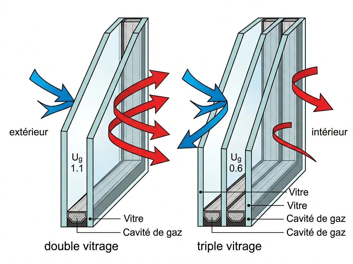 Installation fenêtre triple vitrage, remplacement menuiseries pour isolation