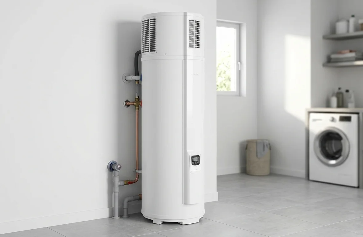 Chauffe-eau thermodynamique installé, ballon 250L avec pompe à chaleur intégrée
