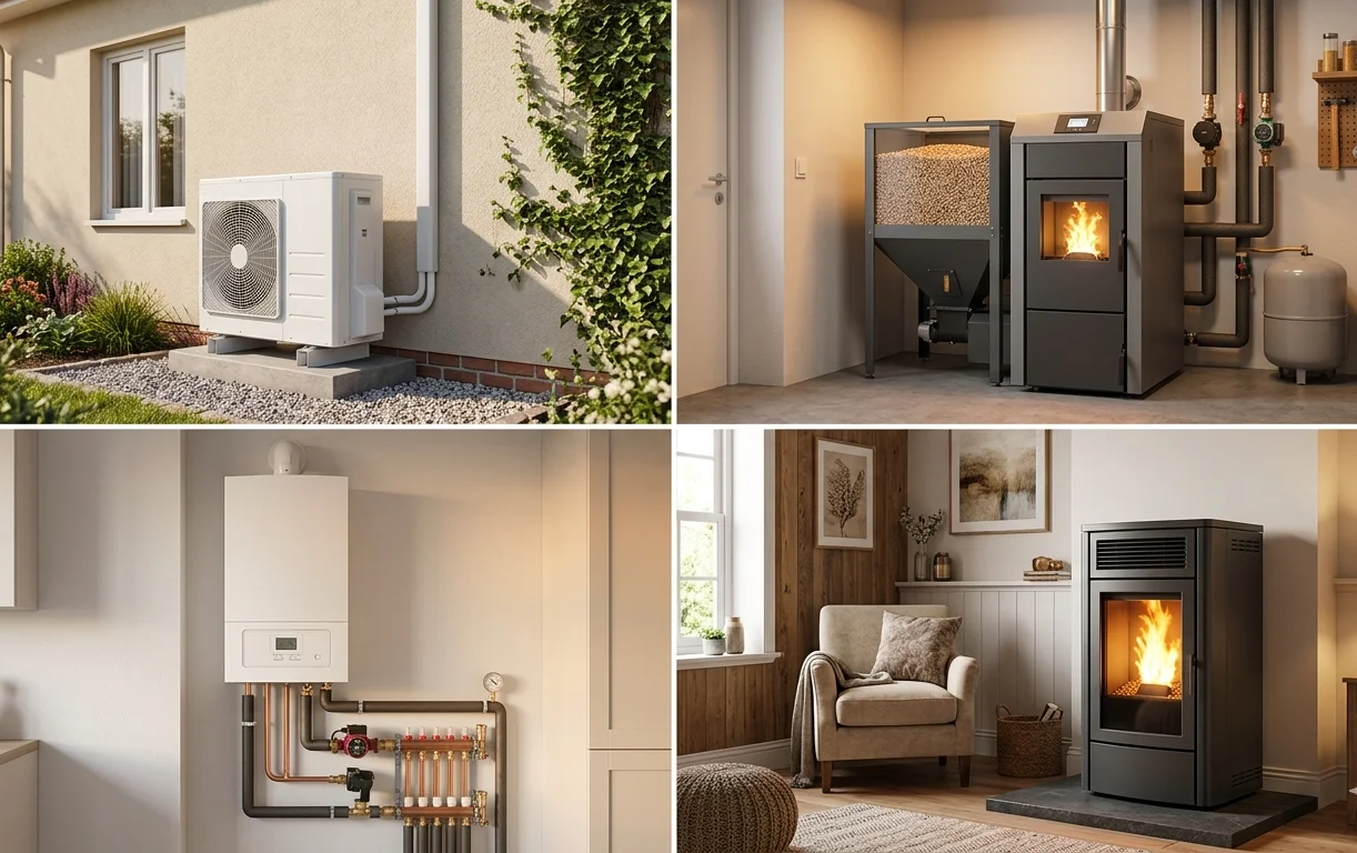 Quel chauffage choisir 2026, comparatif PAC, chaudière granulés, gaz condensation