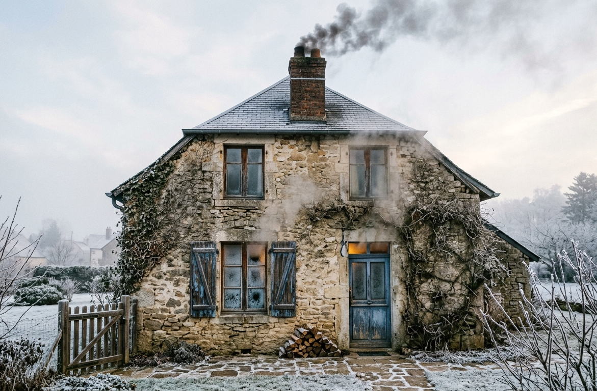 Passoire thermique, maison ancienne avec déperditions énergétiques visibles