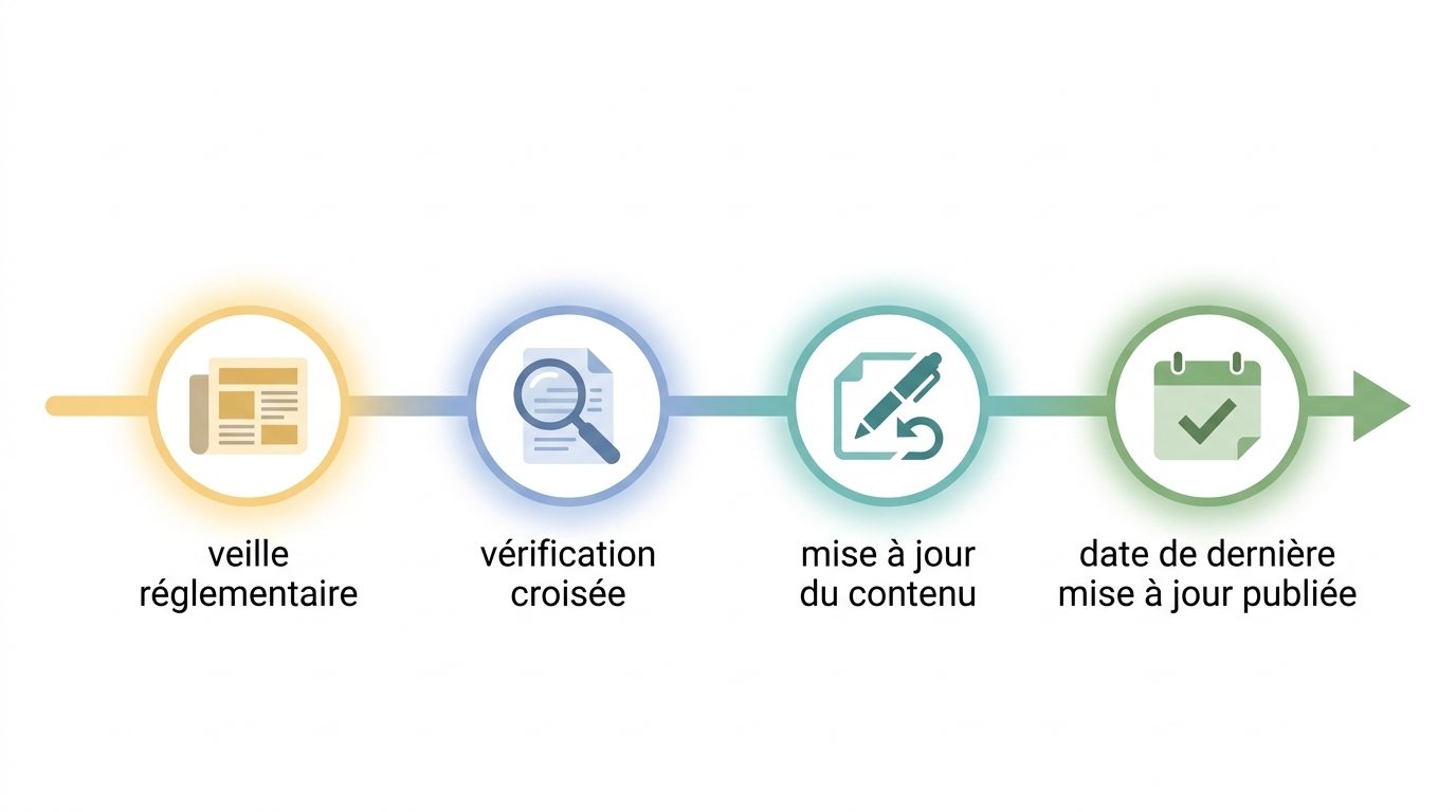 Processus de mise à jour — veille réglementaire, vérification et publication
