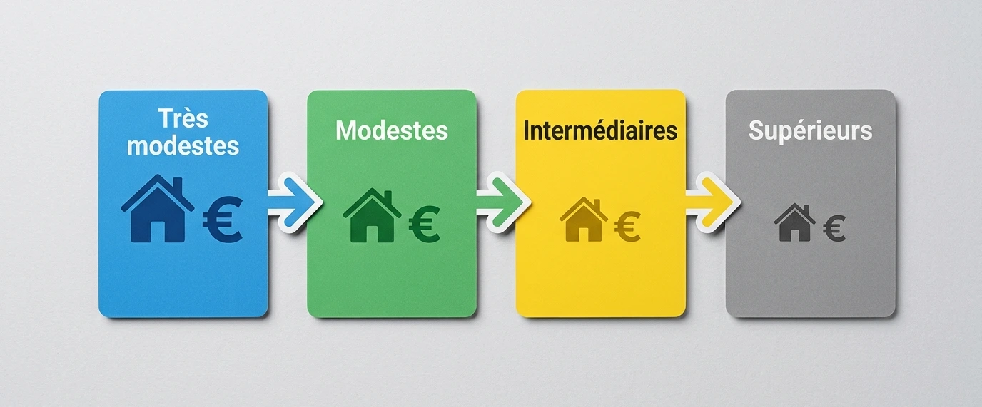 Barèmes MaPrimeRénov 2026 par catégorie de revenus, très modestes à supérieurs
