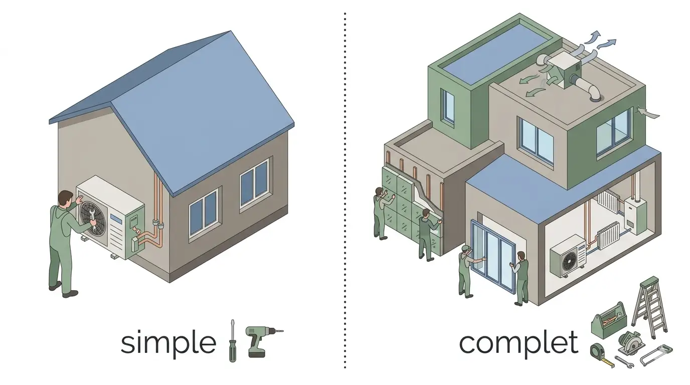 Comparatif parcours par geste et parcours accompagné MaPrimeRénov 2026
