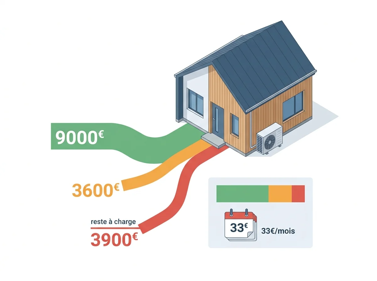 Financement PAC air/eau, MaPrimeRénov, CEE et reste à charge estimé