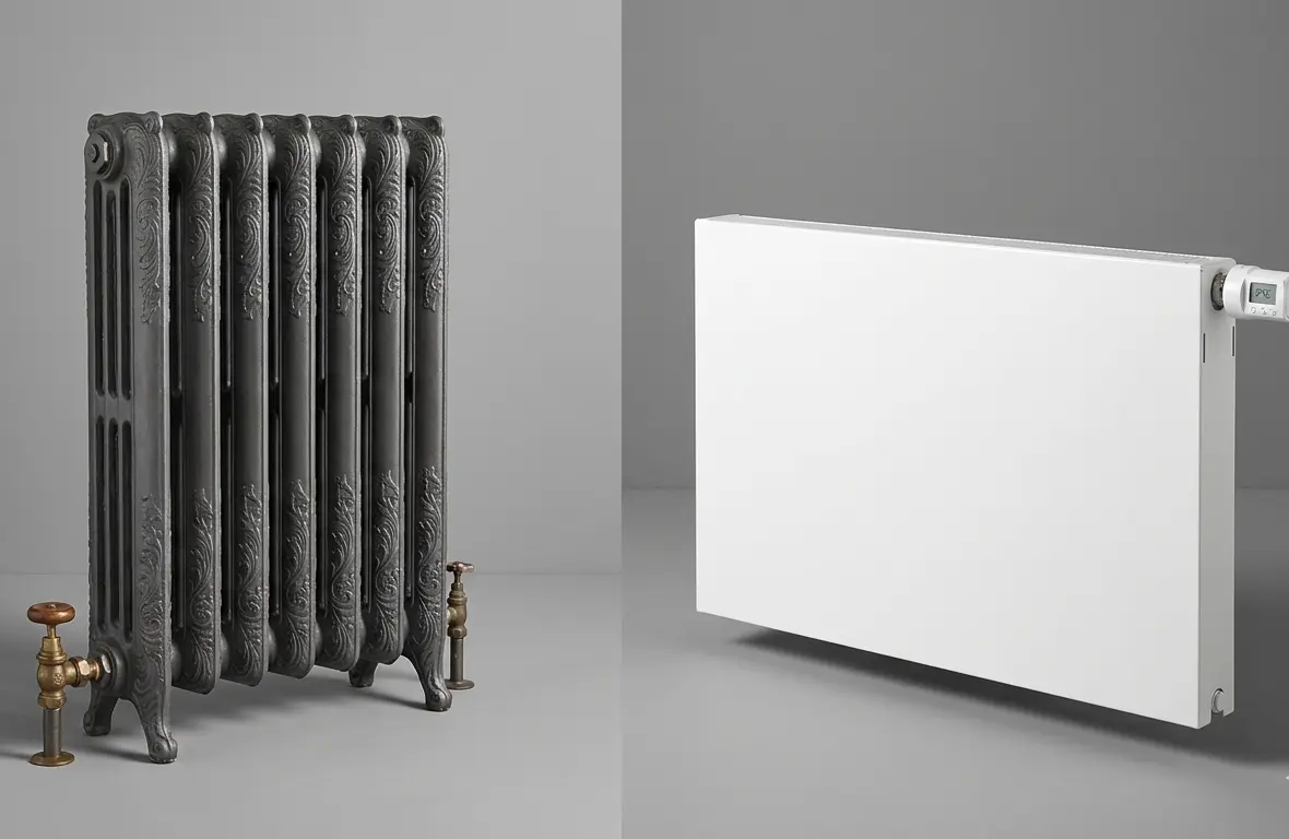 Comparatif radiateur fonte traditionnel vs radiateur basse température moderne