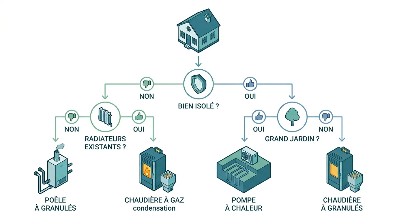 Arbre de décision, quel système de chauffage selon votre logement