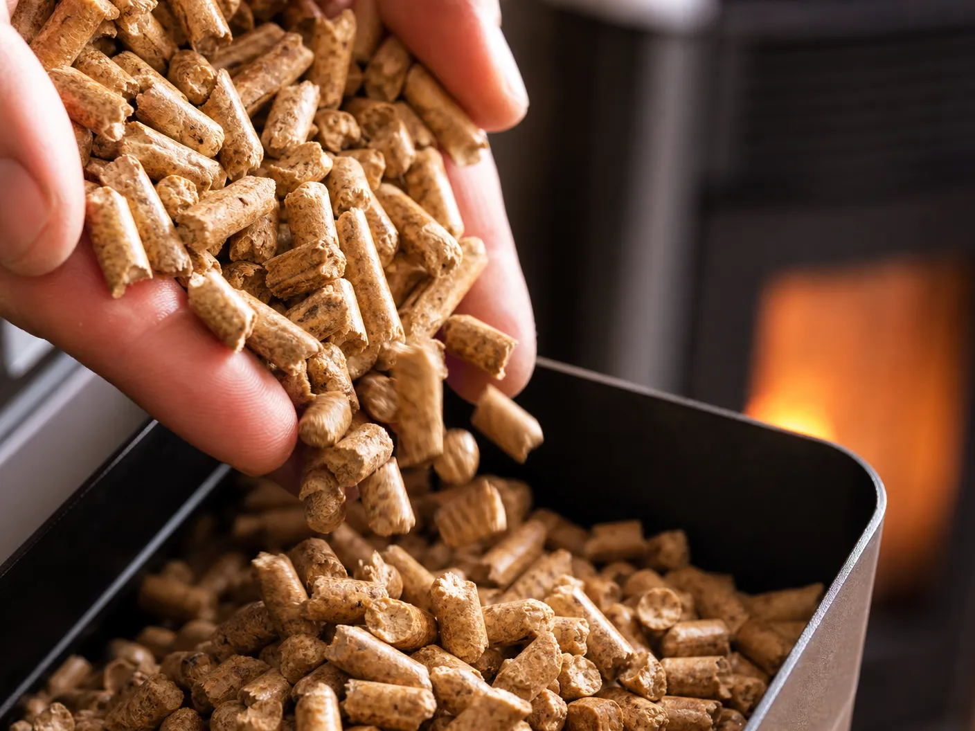 Granulés de bois (pellets), combustible compressé pour poêle et chaudière